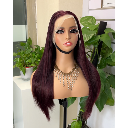 #99j Double Drawn Bone Straight 13x4 Transparent Lace Full Frontal 300% Density Wig | Human Hair Wig | Lace Front